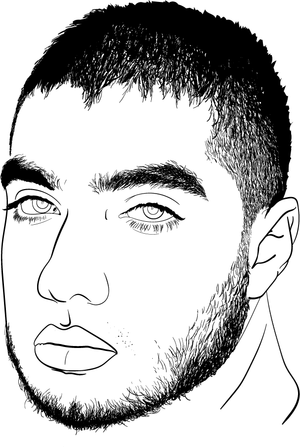 Digital Line-Portrait of a male friend